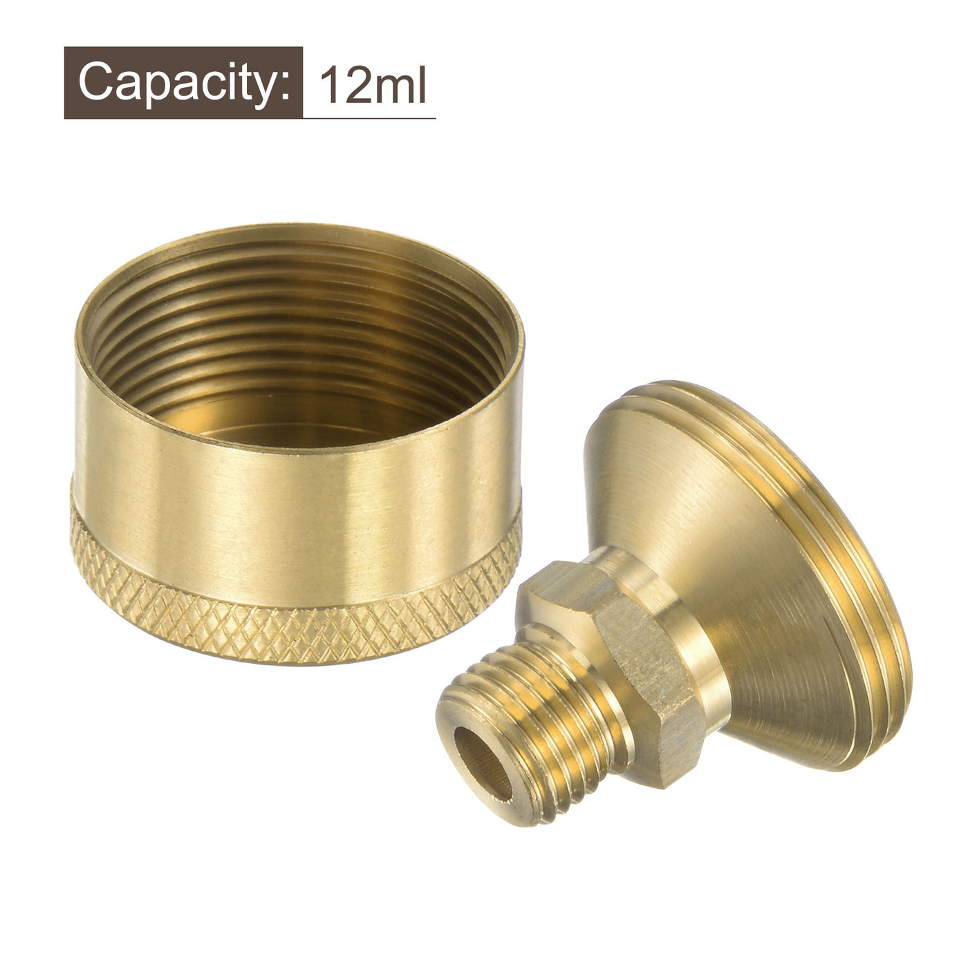Harfington Grease Oil Cup Cap M12x1.25 Male Thread 12ml Brass Machine Parts