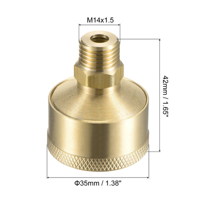 Harfington Grease Oil Cup Cap M14x1.5 Male Thread 18ml Brass Machine Parts