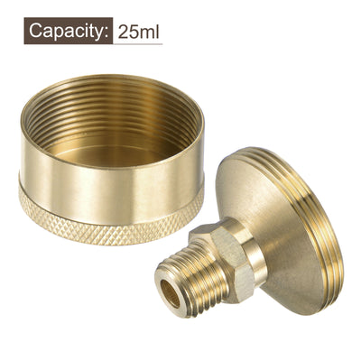 Harfington Grease Oil Cup Cap M14x1.5 Male Thread 25ml Brass Machine Parts