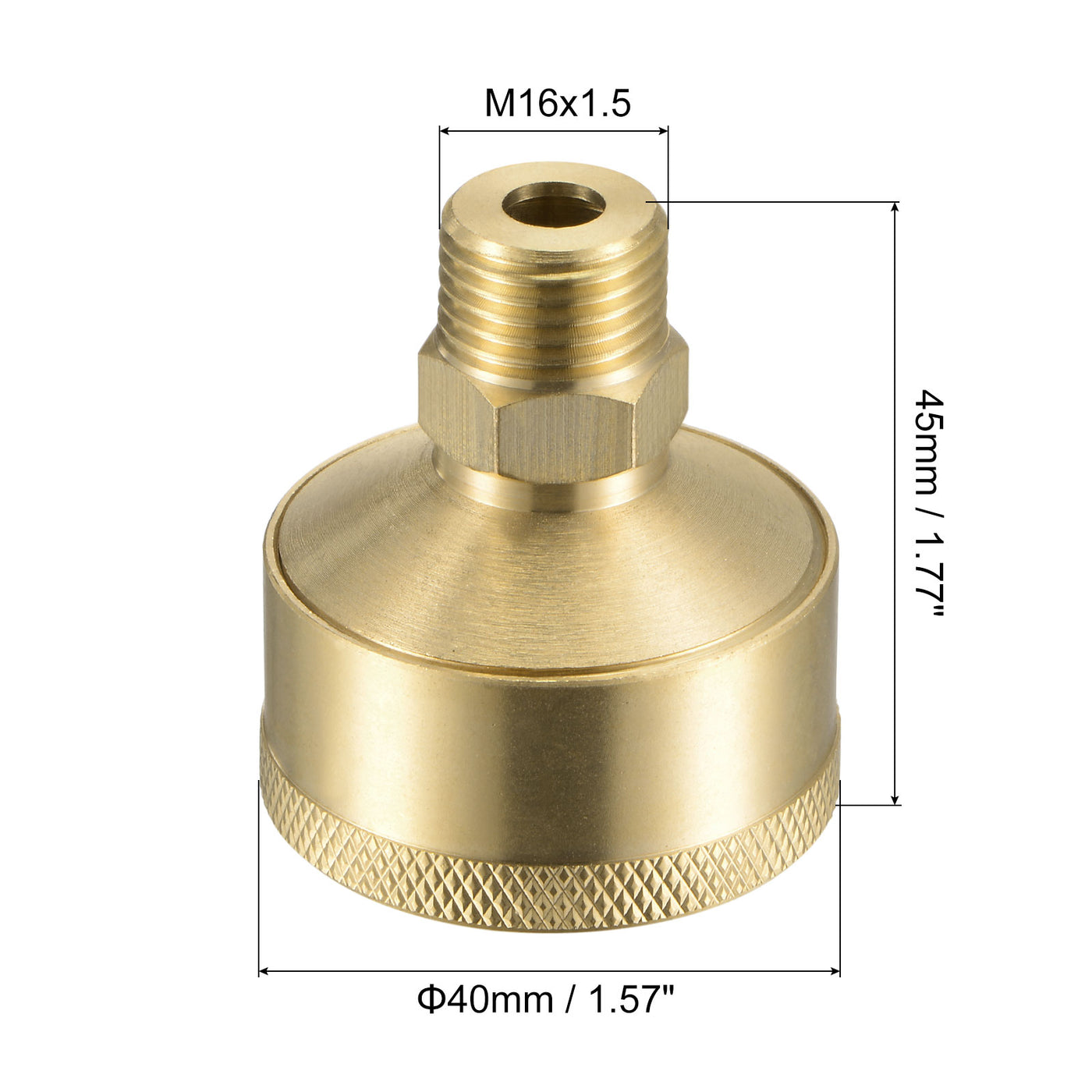Harfington Grease Oil Cup Cap M16x1.5 Male Thread 25ml Brass Machine Parts