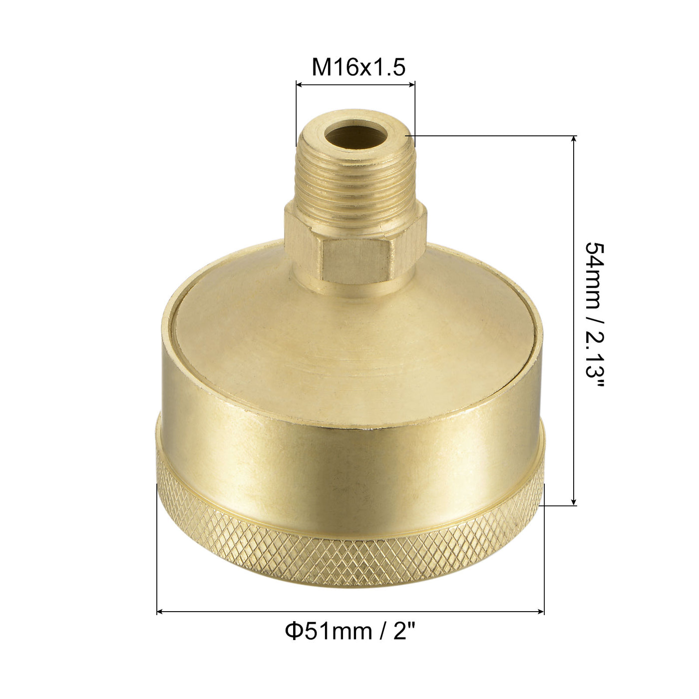 Harfington Grease Oil Cup Cap M16x1.5 Male Thread 50ml Brass Machine Parts