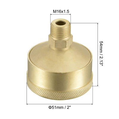 Harfington Grease Oil Cup Cap M16x1.5 Male Thread 50ml Brass Machine Parts