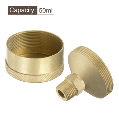 Harfington Grease Oil Cup Cap M16x1.5 Male Thread 50ml Brass Machine Parts