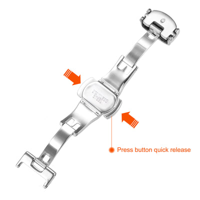 Harfington Folding Clasp Push Button Quick Release for Leather Watch Strap