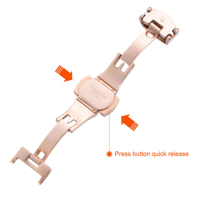 Harfington Folding Clasp Push Button Quick Release for Leather Watch Strap