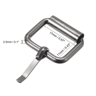 Harfington 17mm(0.67") Metal Roller Buckles for Belts Bags Straps DIY Dark Gray 15pcs