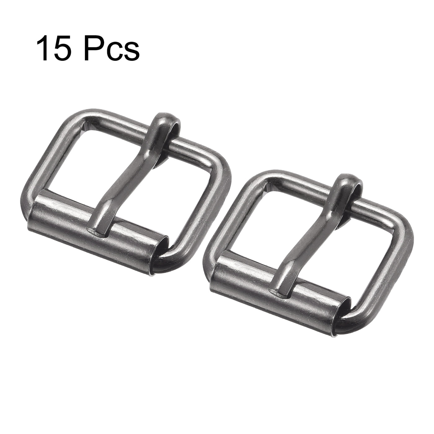 Harfington 17mm(0.67") Metal Roller Buckles for Belts Bags Straps DIY Dark Gray 15pcs