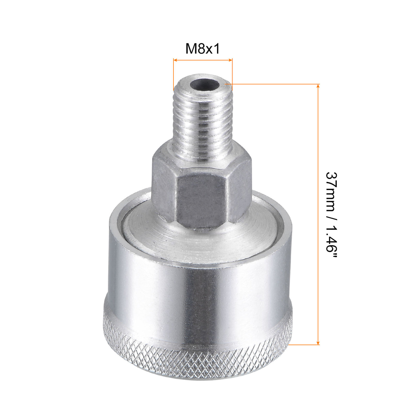 Harfington Machine Parts M8x1 Male Thread 3ml Grease Oil Cup Cap Aluminium Silver