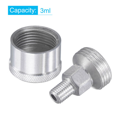 Harfington Machine Parts M8x1 Male Thread 3ml Grease Oil Cup Cap Aluminium Silver