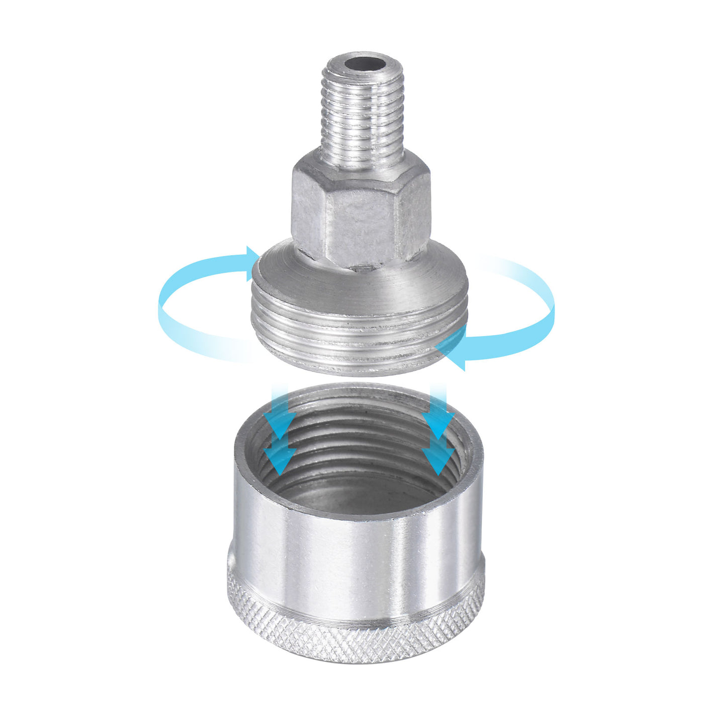 Harfington Machine Parts M8x1 Male Thread 3ml Grease Oil Cup Cap Aluminium Silver