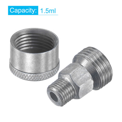 Harfington Machine Parts M10x1 Male Thread 1.5ml Grease Oil Cup Cap Aluminium Silver