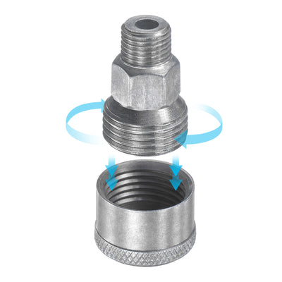 Harfington Machine Parts M10x1 Male Thread 1.5ml Grease Oil Cup Cap Aluminium Silver