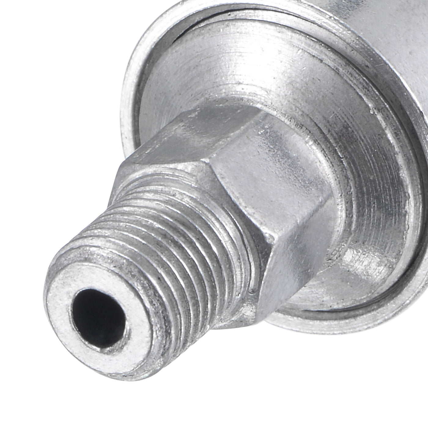 Harfington Machine Parts M10x1 Male Thread 3ml Grease Oil Cup Cap Aluminium Silver 2Pcs