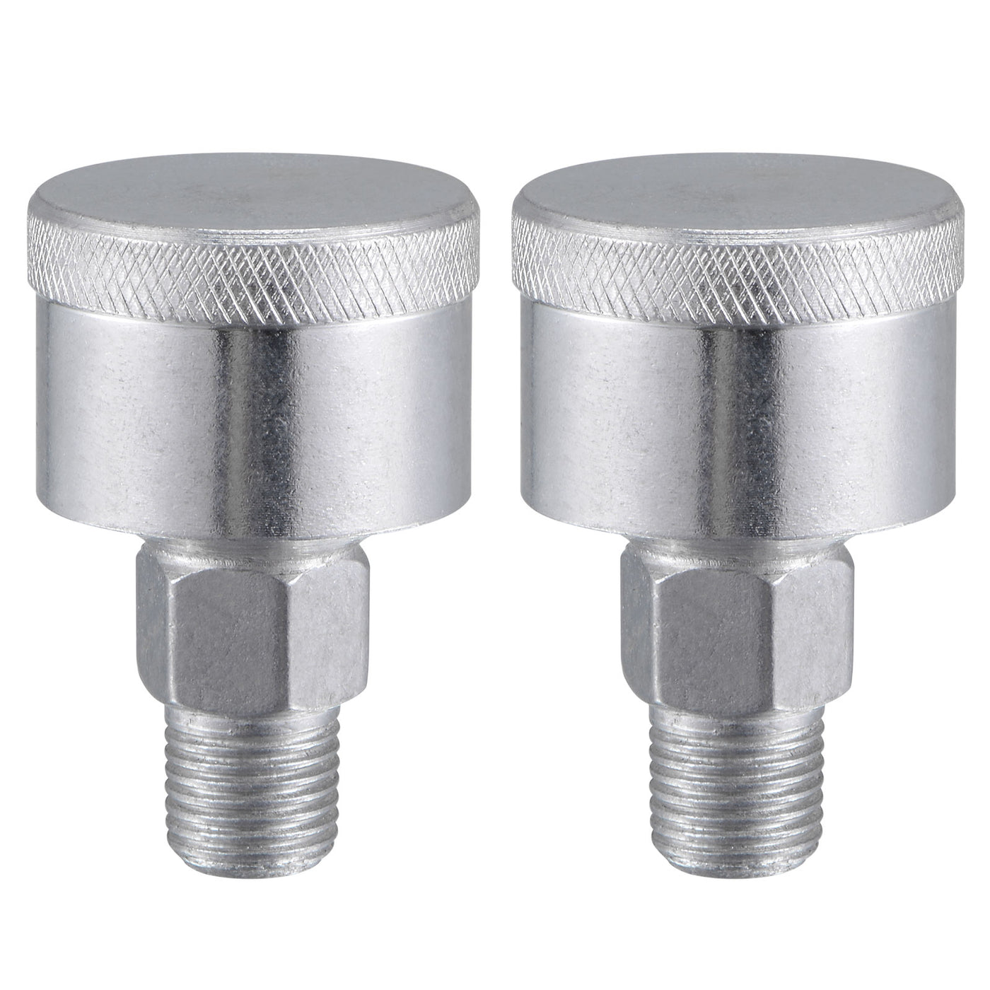 Harfington Machine Parts M10x1 Male Thread 3ml Grease Oil Cup Cap Aluminium Silver 2Pcs