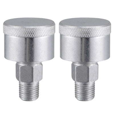 Harfington Machine Parts M10x1 Male Thread 3ml Grease Oil Cup Cap Aluminium Silver 2Pcs