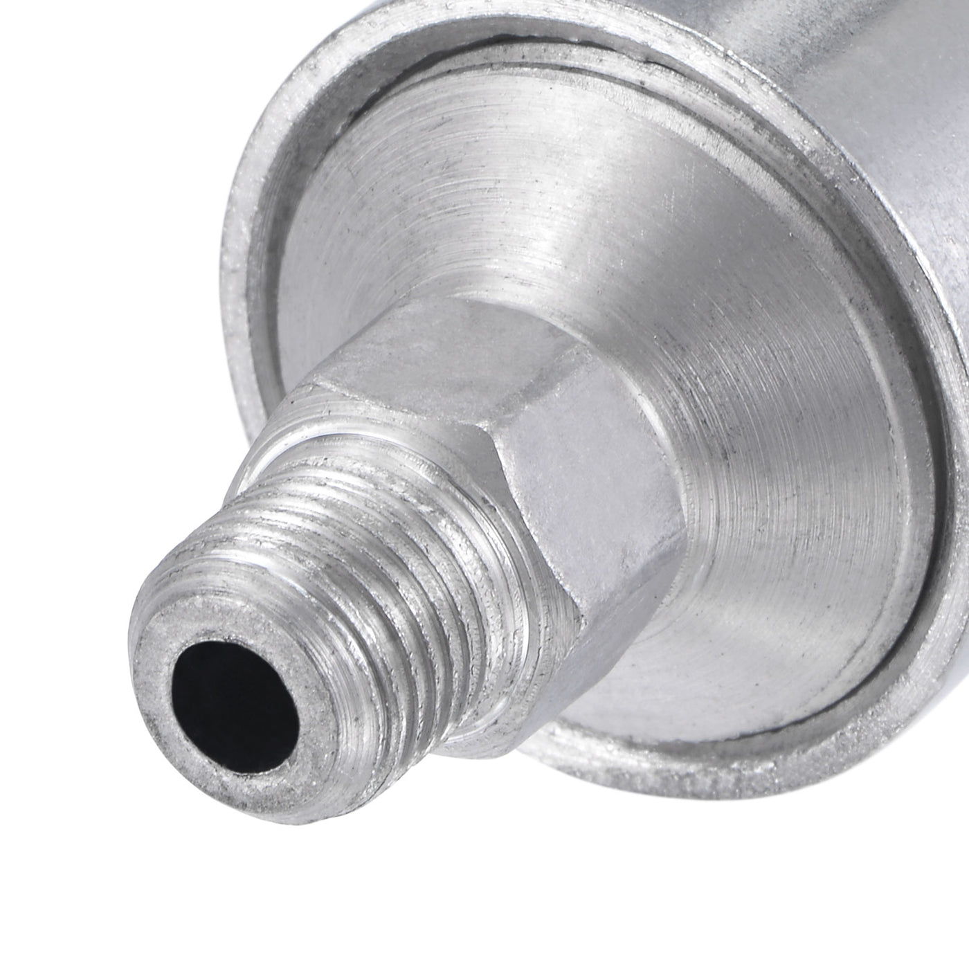 Harfington Machine Parts M10x1 Male Thread 6ml Grease Oil Cup Cap Aluminium Silver 2Pcs