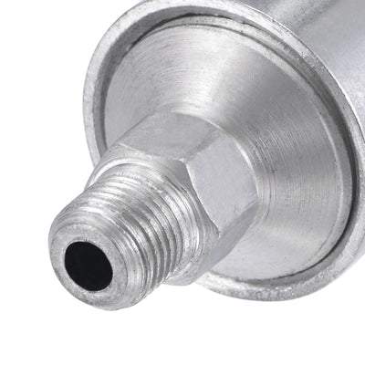 Harfington Machine Parts M10x1 Male Thread 6ml Grease Oil Cup Cap Aluminium Silver 2Pcs