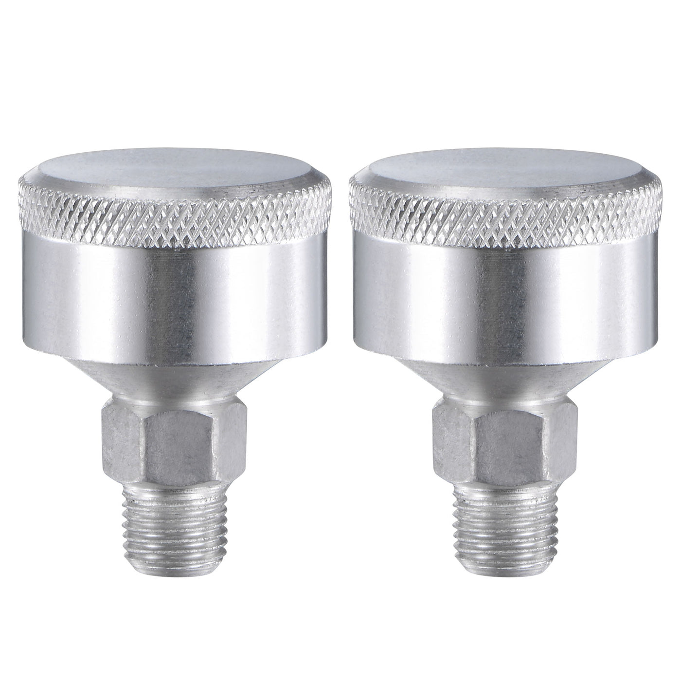 Harfington Machine Parts M10x1 Male Thread 6ml Grease Oil Cup Cap Aluminium Silver 2Pcs