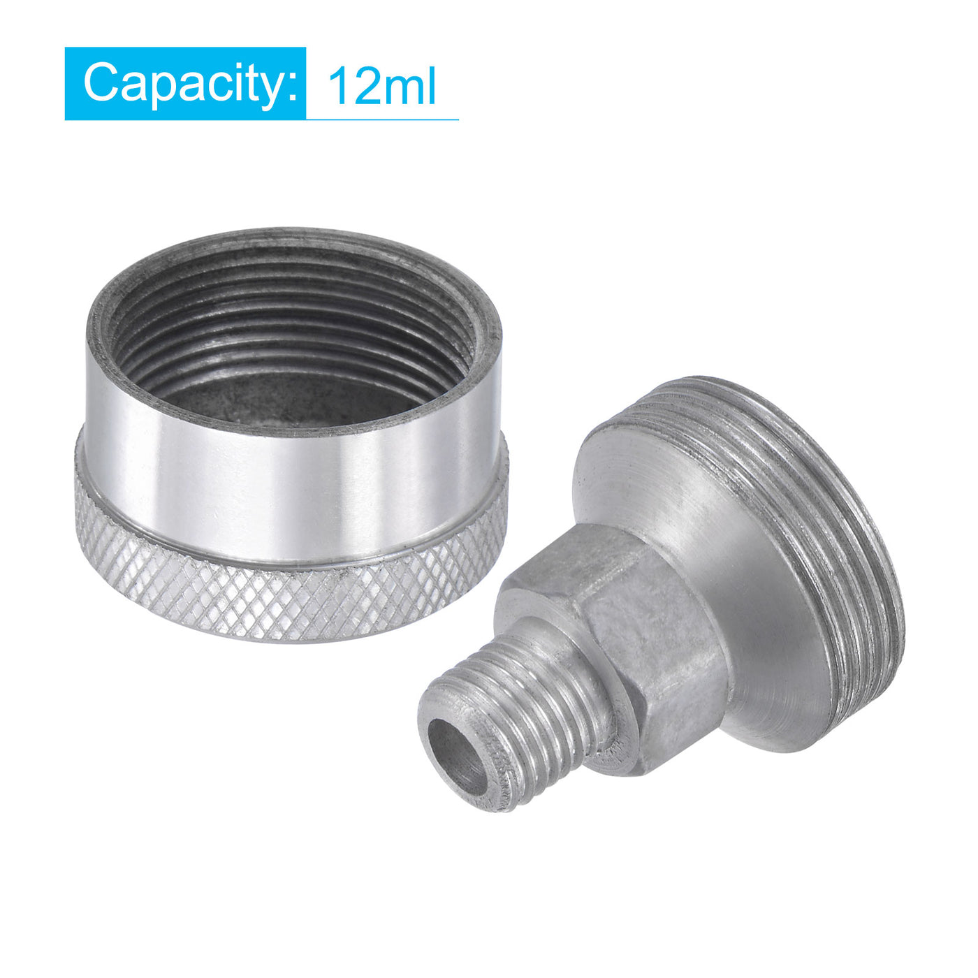 Harfington Machine Parts M12x1.25 Male Thread 12ml Grease Oil Cup Cap Aluminium Silver