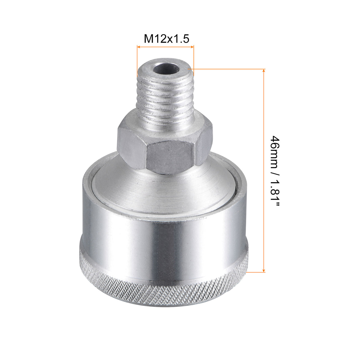 Harfington Machine Parts M12x1.5 Male Thread 12ml Grease Oil Cup Cap Aluminium Silver