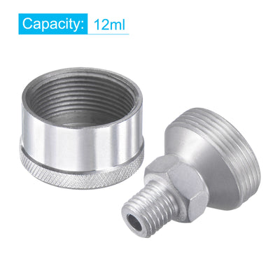 Harfington Machine Parts M12x1.5 Male Thread 12ml Grease Oil Cup Cap Aluminium Silver