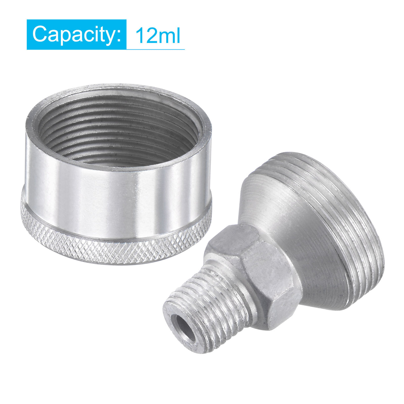 Harfington Machine Parts G1/4 Thread 12ml Grease Oil Cup Cap Aluminium Silver