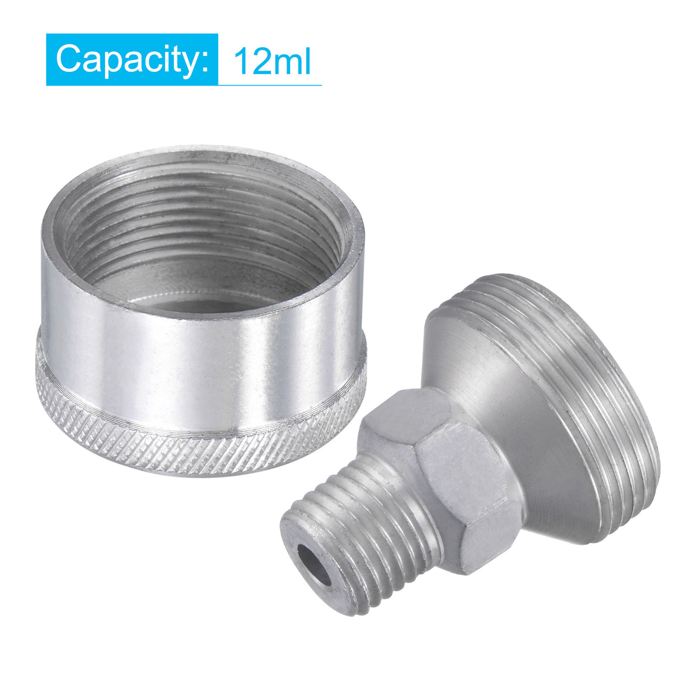Harfington Machine Parts M14x1.5 Male Thread 12ml Grease Oil Cup Cap Aluminium Silver