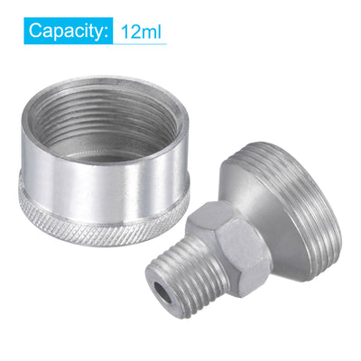 Harfington Machine Parts M14x1.5 Male Thread 12ml Grease Oil Cup Cap Aluminium Silver