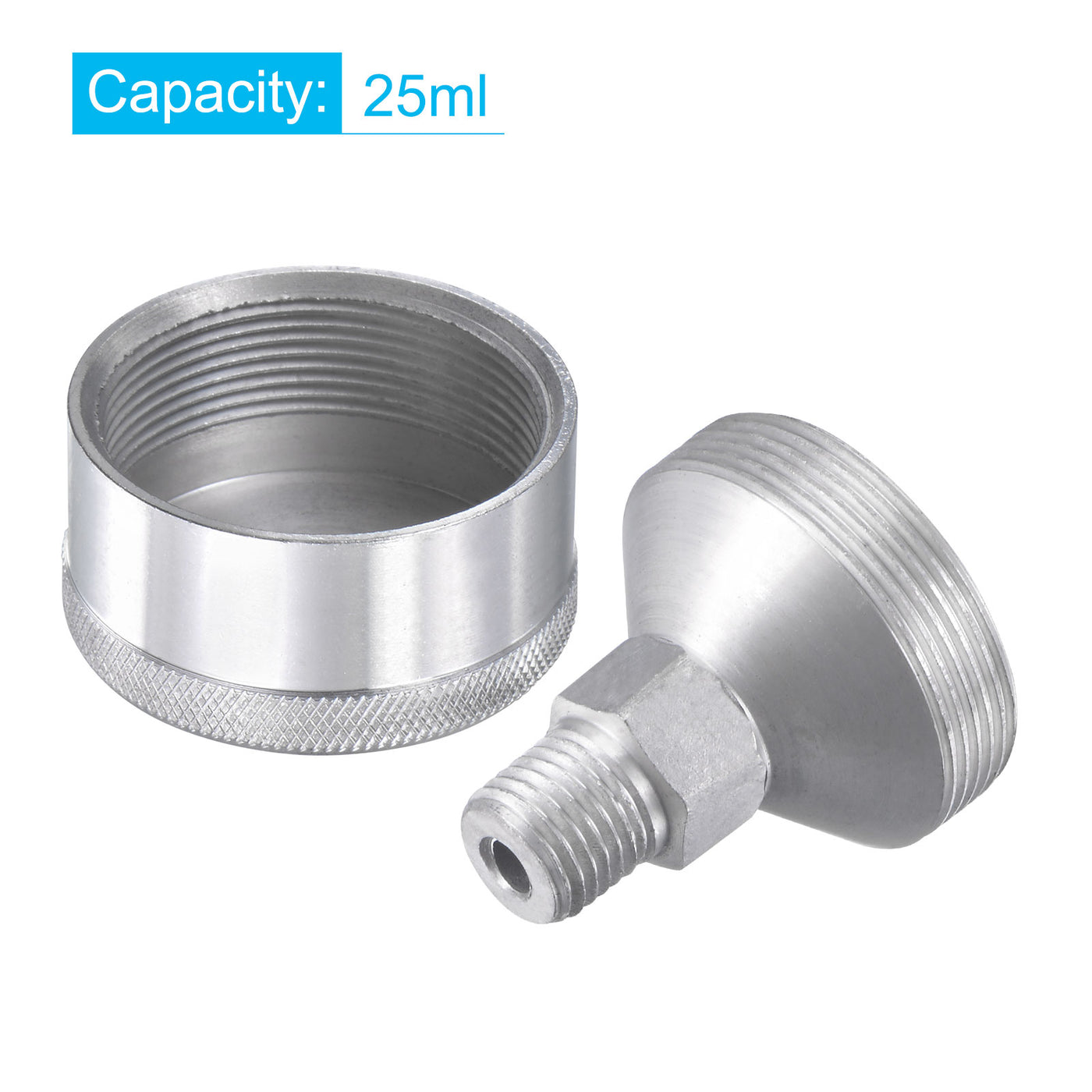 Harfington Machine Parts M14x1.5 Male Thread 25ml Grease Oil Cup Cap Aluminium Silver