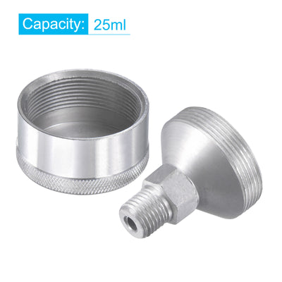 Harfington Machine Parts M14x1.5 Male Thread 25ml Grease Oil Cup Cap Aluminium Silver