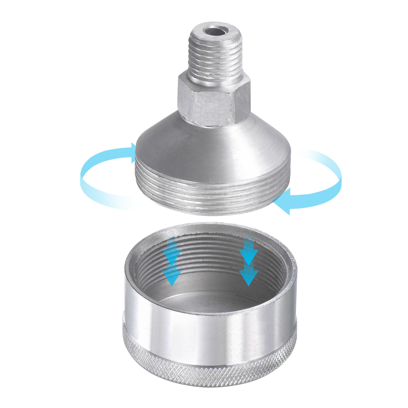 Harfington Machine Parts M14x1.5 Male Thread 25ml Grease Oil Cup Cap Aluminium Silver