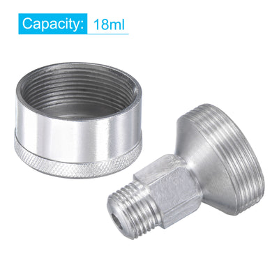 Harfington Machine Parts M8x1 Male Thread 18ml Grease Oil Cup Cap Aluminium Silver