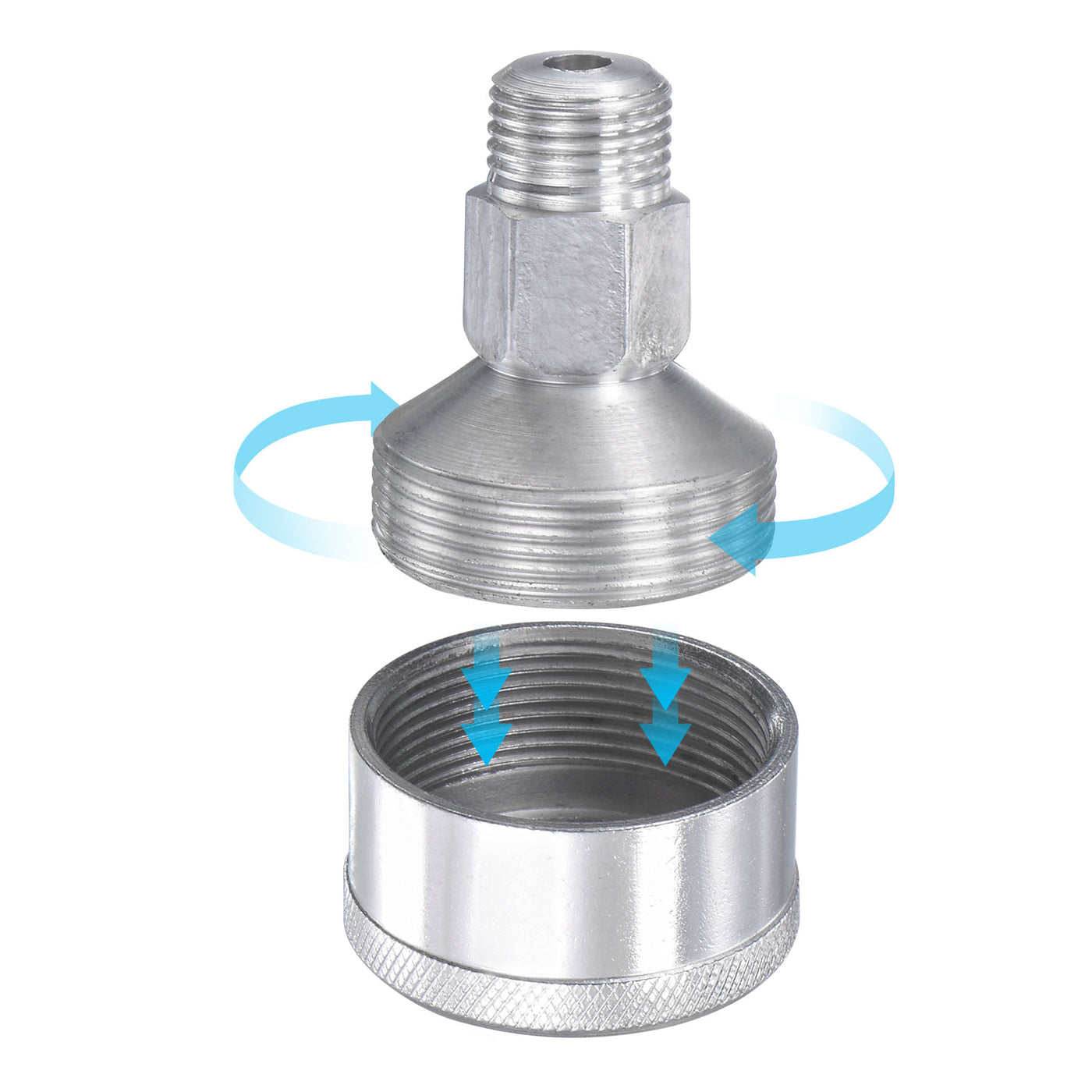 Harfington Machine Parts M8x1 Male Thread 18ml Grease Oil Cup Cap Aluminium Silver