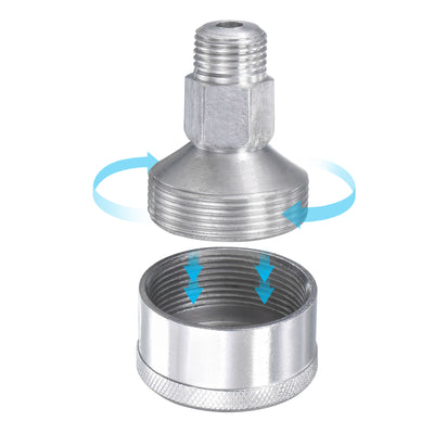 Harfington Machine Parts M8x1 Male Thread 18ml Grease Oil Cup Cap Aluminium Silver