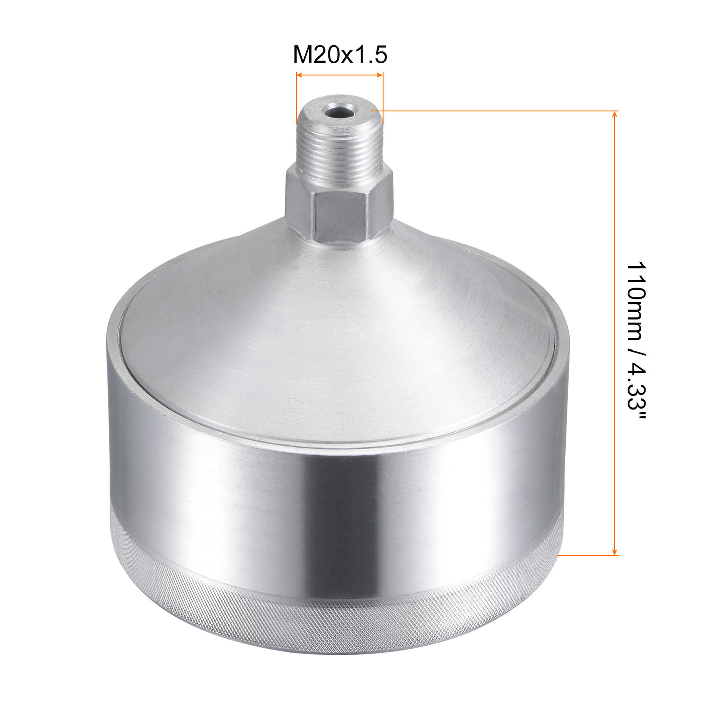 Harfington Machine Parts M20x1.5 Male Thread 400ml Grease Oil Cup Cap Aluminium Silver