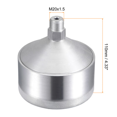 Harfington Machine Parts M20x1.5 Male Thread 400ml Grease Oil Cup Cap Aluminium Silver