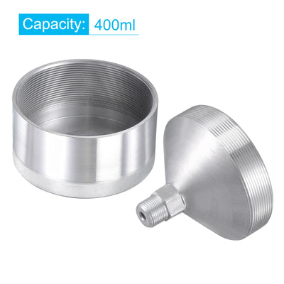Harfington Machine Parts M20x1.5 Male Thread 400ml Grease Oil Cup Cap Aluminium Silver