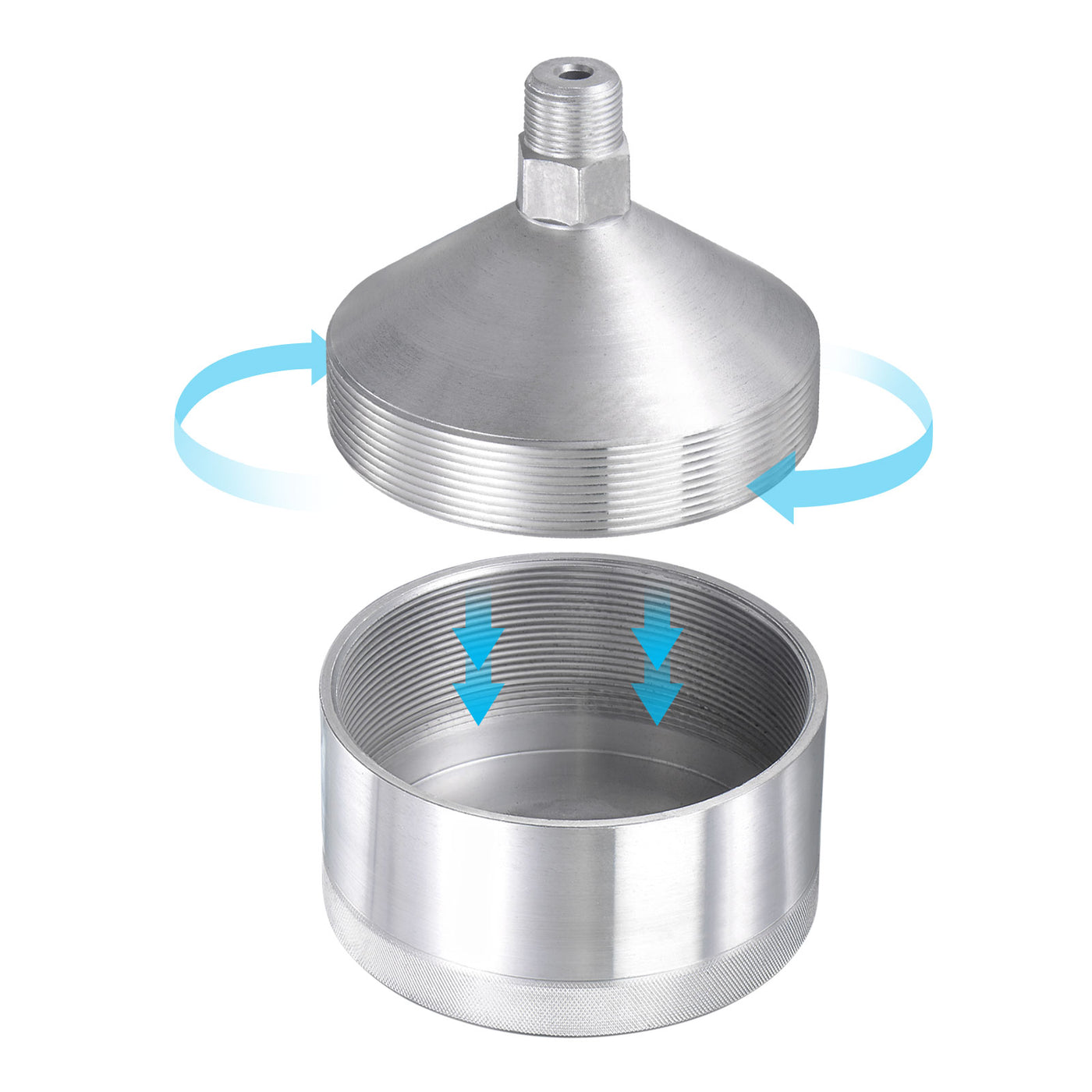 Harfington Machine Parts M20x1.5 Male Thread 400ml Grease Oil Cup Cap Aluminium Silver