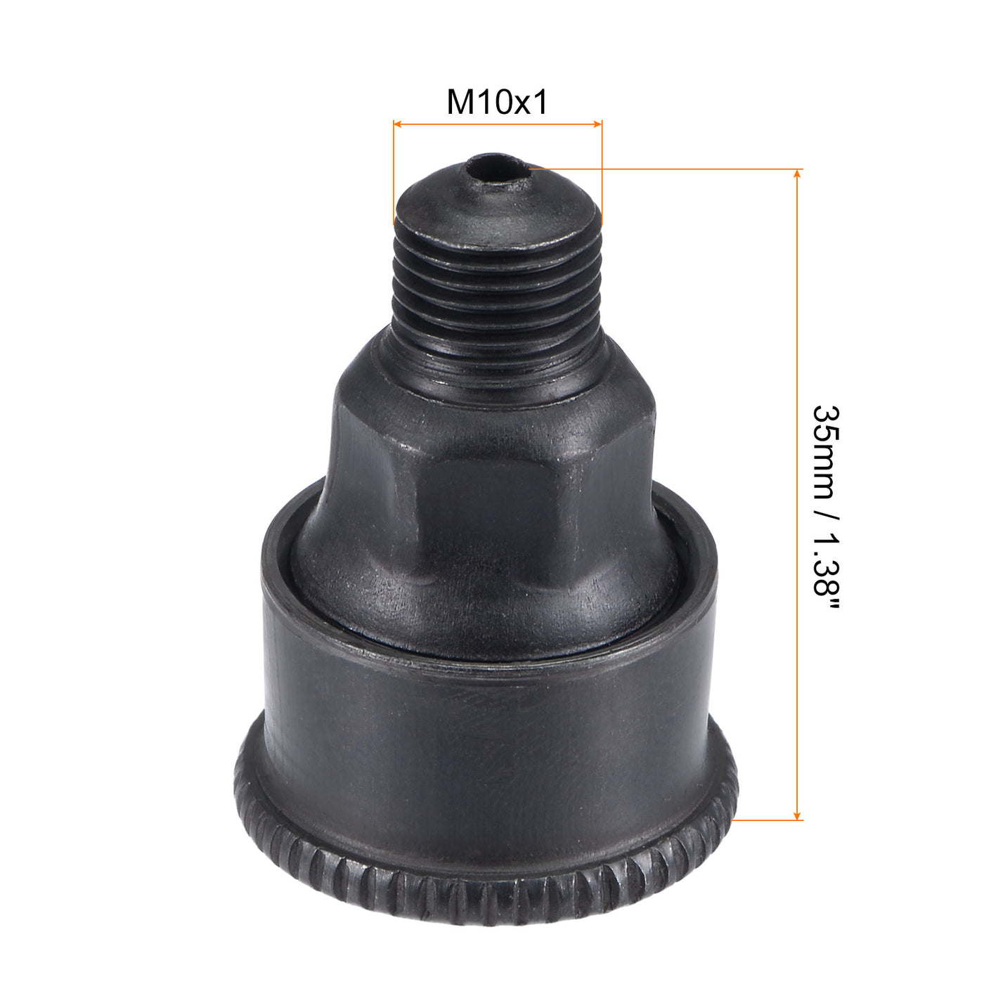 Harfington Machine Parts M10x1 Male Thread 3ml Grease Oil Cup Cap Carbon Steel Oiler Black