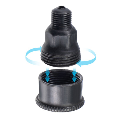 Harfington Machine Parts M10x1 Male Thread 3ml Grease Oil Cup Cap Carbon Steel Oiler Black 2Pcs