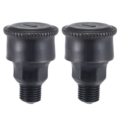 Harfington Machine Parts M10x1 Male Thread 3ml Grease Oil Cup Cap Carbon Steel Oiler Black 2Pcs