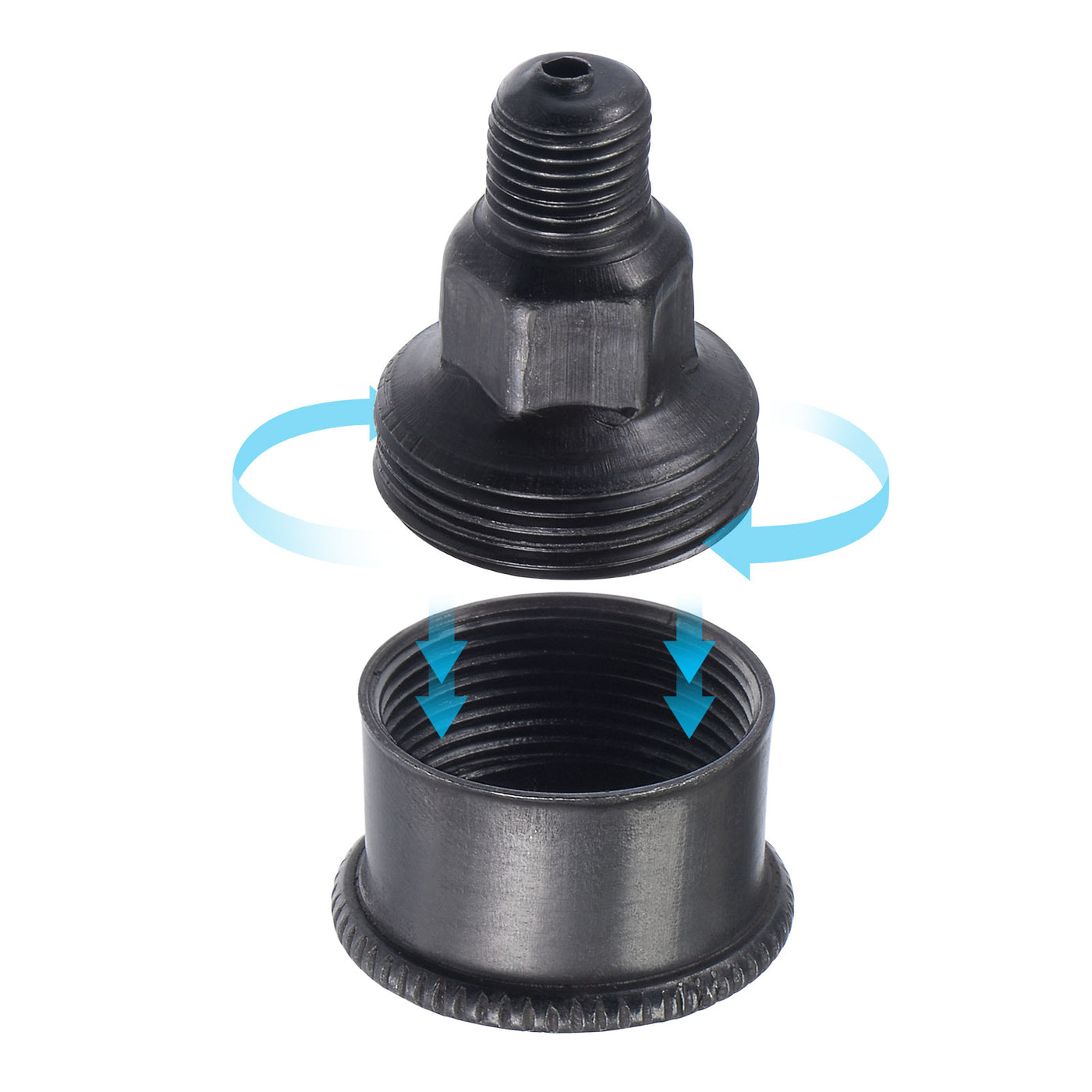 Harfington Machine Parts M10x1 Male Thread 6ml Grease Oil Cup Cap Carbon Steel Oiler Black