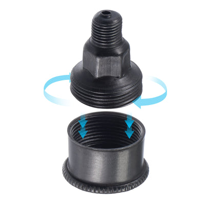 Harfington Machine Parts M10x1 Male Thread 6ml Grease Oil Cup Cap Carbon Steel Oiler Black