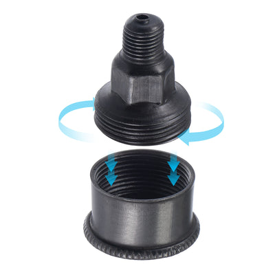 Harfington Machine Parts M10x1 Male Thread 6ml Grease Oil Cup Cap Carbon Steel Oiler Black 2Pcs