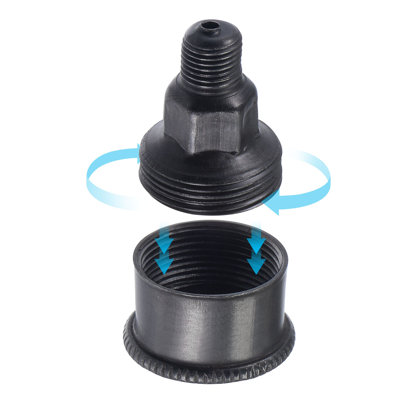 Harfington Machine Parts M10x1 Male Thread 6ml Grease Oil Cup Cap Carbon Steel Oiler Black 2Pcs