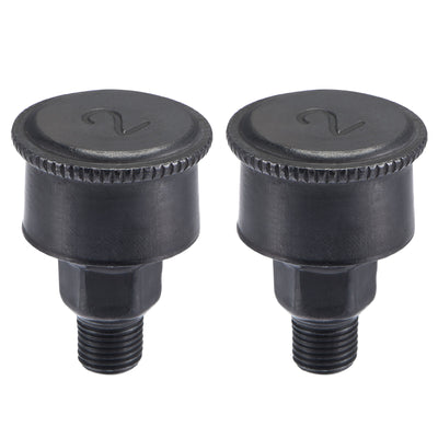 Harfington Machine Parts M10x1 Male Thread 6ml Grease Oil Cup Cap Carbon Steel Oiler Black 2Pcs