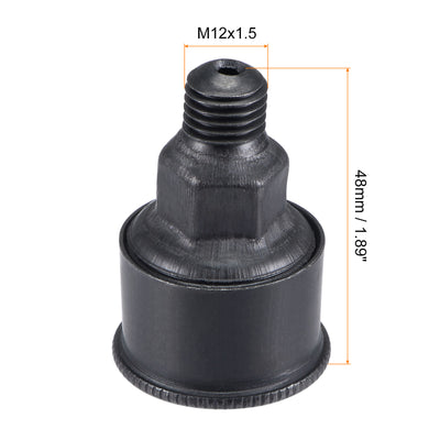 Harfington Machine Parts M12x1.5 Male Thread 12ml Grease Oil Cup Cap Carbon Steel Oiler Black