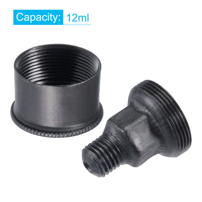 Harfington Machine Parts M12x1.5 Male Thread 12ml Grease Oil Cup Cap Carbon Steel Oiler Black