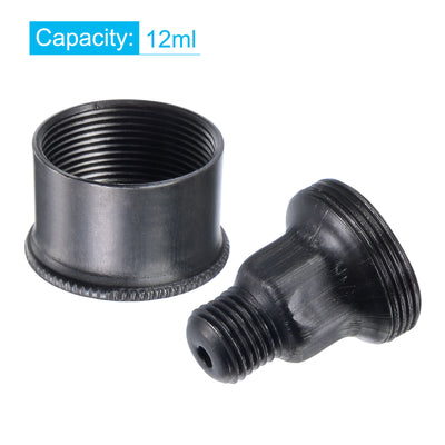 Harfington Machine Parts G1/4 Thread 12ml Grease Oil Cup Cap Carbon Steel Oiler Black