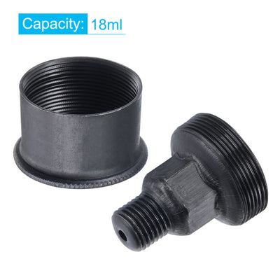 Harfington Machine Parts M14x1.5 Male Thread 18ml Grease Oil Cup Cap Carbon Steel Oiler Black